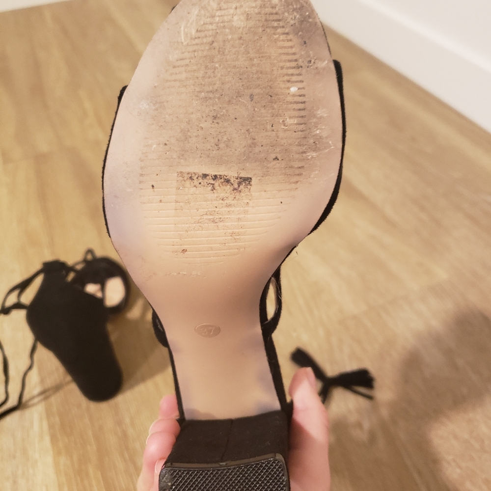 Chamois leather Strappy Stiletto Sandals👠 - Picture 10 of 14